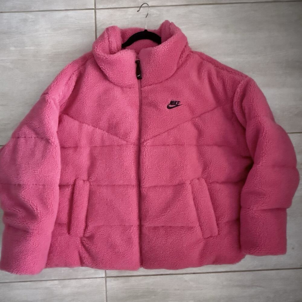 New Nike Therma-Fit Series Down Fill Fluffy Jacket Pink Size 2X DM9260-622